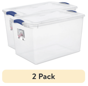 Sterilite 66 Qt. Latch Box Plastic, Stadium Blue (2 pack)