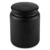 (2 pack) Medium (815mL) Ceramic Ribbed Kitchen Organization Jar, Black