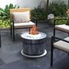 Outsunny Smokeless Fire Pit Portable Magnesium Oxide Bonfire Stove with Mat Black For Patio and Picnic