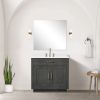 Black Oak Single Bath Vanity 36 in. W x 22 in. D, Cultured Marble Countertop and 34 in. Mirror
