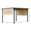Outsunny 12x10 Retractable Pergola, with Sun Shade Canopy, UV-Fighting and Waterproof, Steel Frame for Backyard, Garden, Patio, Beige