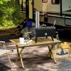Outsunny Outdoor Pizza Oven Wood Fired with 12 Stone Peel Waterproof Cover for Patio Cooking Black