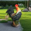 Concrete Rooster Decor,Yard Chicken Decorations, Chicken Sculpture for Backyard Patio Decor
