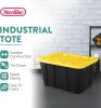 6-Pack Stackable Storage Bins, Heavy Duty Totes w/ Lids, 27 Gallon, Black/Yellow
