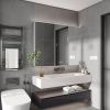 Aluminium Medicine Cabinet Mirror, 35 x 28 Inches Medicine Cabinet with 3 Colors LED Light and Defogging Function