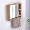 Bathroom Mirror Cabinet Wall Mounted,Medicine Cabinet,Over The Toilet Storage Cabinet with Shelves and Towel Rack