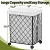 Laundry Basket with Wheels, Rolling Laundry Hamper, Detachable and washable lining, metal frame, suitable for bedrooms, bathrooms, laundry rooms