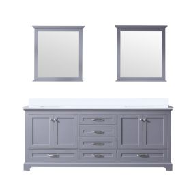 Dark Grey Double Bath Vanity 80 in. W x 22 in. D, Cultured Marble Top, and 30 in. Mirrors