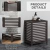 HOMCOM Bamboo Laundry Hamper with Lid, Laundry Basket with Removable Liner Bag, Dirty Clothes Hamper, 19.75 x 14.25 x 23.5 Inches, Coffee