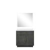 Black Oak Single Bath Vanity 36 in. W x 22 in. D, Cultured Marble Countertop and 34 in. Mirror
