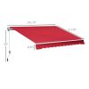 Outsunny 12' x 10' Manual Retractable Awning Outdoor Sunshade Shelter for Patio, Balcony, Yard, with Adjustable & Versatile Design, Wine Red