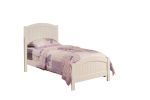 White Color Twin Size Bed Nightstand And Chest 3pc Set Bedroom Furniture Wooden Transitional Style Headboard