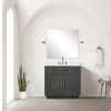 Black Oak Single Bath Vanity 36 in. W x 22 in. D, Cultured Marble Countertop and 34 in. Mirror