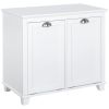HOMCOM Tilt-Out Laundry Sorter Bathroom Cabinet, White