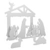 Outdoor Lighted Nativity Set, Holy Family Christmas Scene with 20 LED Lights, Holiday Yard Lawn Garden Decoration, White
