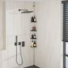 4-Tier Telescopic Shower Corner Shelf Silver Aluminum