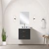 Black Single Bath Vanity 20 in. W x 18 in. D, Acrylic Countertop, 18 in. Mirror and Faucet Set