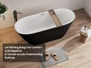 67'' acrylic freestanding bathtub with unique diamond pattern design: spacious oval shape, Black finish