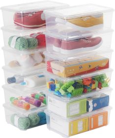 Stackable Plastic Storage Shoebox, BPA-Free Nestable Container with Latching Lid to Organize Shoes, See-Through Box for Home and Office