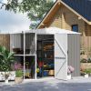 Outsunny 6' x 4' Outdoor Garden Shed, Metal Utility Shed with Air Vents and Lockable Door for Backyard Garden Patio, Warm Gray