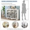 ON-TREND Sleek Design 24 Shoe Cubby Console, Modern Shoe Cabinet with Curved Base, Versatile Sideboard with High-quality for Hallway, Bedroom