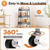 3 Tier Small Rolling Cart, Metal Utility Storage Organizer Kitchen Trolley Bathroom Laundry Room Bar Office Shelves