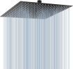 16 Inch Oversize Stainless Steel Rain Shower Head - Matte Black High Pressure Shower Head