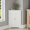 Floor Corner Cabinet with 2 Doors and Adjustable Shelves, Freestanding Narrow Cabinet Organizer, Corner Storage Cabinets for Bathroom, Kitchen