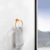 Towel Ring Brushed Gold; Bath Hand Towel Ring Thicken Space Aluminum Round Towel Holder for Bathroom
