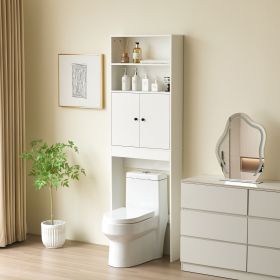 Over The Toilet Storage Cabinet, Farmhouse Storage Cabinet Over Toilet with 2 Barn Door & Toilet Paper Holder Stand,Home Space-Saving Toilet Rack