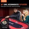 VEVOR 10 Player Foldable Poker Table, Blackjack Texas Holdem Poker Table with Padded Rails and Stainless Steel Cup Holders