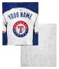 [Personalization Only] OFFICIAL MLB Jersey Personalized Silk Touch Sherpa Throw Blanket - Rangers