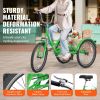 VEVOR Folding Adult Tricycle, 26-Inch 7-Speed Adult Folding Trikes, Carbon Steel 3 Wheel Cruiser Bike with Basket & Adjustable Seat