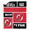 [Personalization Only] OFFICIAL NHL Colorblock Personalized Silk Touch Sherpa Throw Blanket - New Jersey Devils