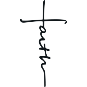 Faith Cross - Metal Wall Art (Color: Black, size: 9" X 18")