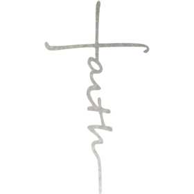 Faith Cross - Metal Wall Art (Color: Hammer Silver, size: 8" X 15")