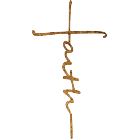 Faith Cross - Metal Wall Art (Color: Hammer Copper, size: 9" X 18")