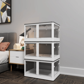 Transparent Stackable Storage Bins (Color: White)