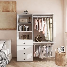 Tall Closet System with Closet Drawers,White Walk-in Closet Organizers and Storager (size: A1B3)