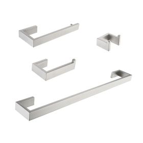 4- Piece Stainless Steel Bathroom Hardware Set (Color: as Pic)