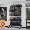 Steel Storage Shelving 5-Tier Utility Shelving Unit Steel Organizer Wire Rack with Wheels for Home,Kitchen,Office,Garage