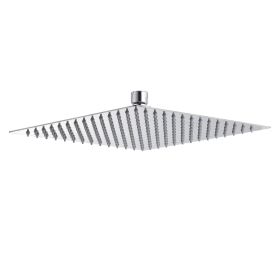 Square Rain Shower Head,Stainless Steel Bath Showerhead with Silicon Nozzle (Color: Chrome, size: 16"x16")