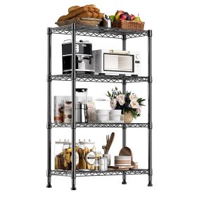 1000 lbs Storage Shelving Steel Heavy Duty 4-Tier Utility Shelving Unit Steel Organizer Wire Rack for Home,Kitchen,Office (Color: Black)