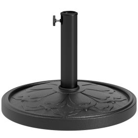 Round Patio Umbrella Base, 26 lbs Resin Outdoor Umbrella Stand Base, Patio Umbrella Stand for 1.3"/1.5"/1.9" Umbrella Poles for Outdoor, Lawn (Umbrella Stands Material: Steel)