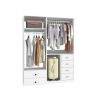 Tall Closet System with Closet Drawers,White Walk-in Closet Organizers and Storager