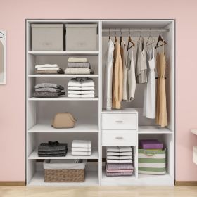 Tall Closet System with Closet Drawers,White Walk-in Closet Organizers and Storager (size: A4+302)
