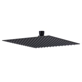 Square Rain Shower Head,Stainless Steel Bath Showerhead with Silicon Nozzle (Color: Matte Black, size: 12"x12")