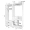 Tall Closet System with Closet Drawers,White Walk-in Closet Organizers and Storager