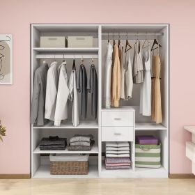 Tall Closet System with Closet Drawers,White Walk-in Closet Organizers and Storager (size: A5+302)