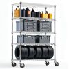 Steel Storage Shelving 5-Tier Utility Shelving Unit Steel Organizer Wire Rack with Wheels for Home,Kitchen,Office,Garage